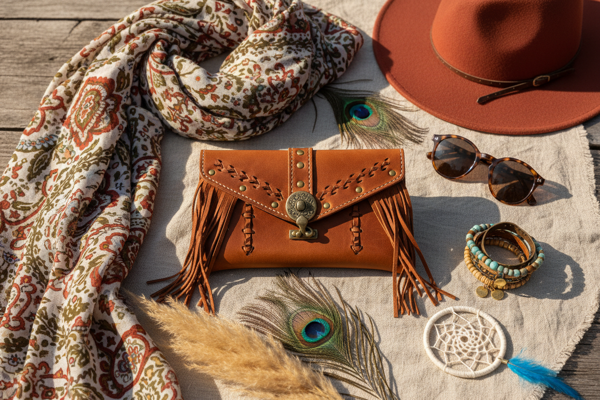 Boho Leather Wallet Fashion, Mix and Match Trick
