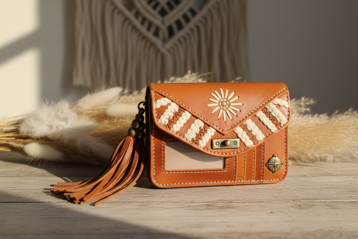 Cute Boho Leather Wallet for Young People
