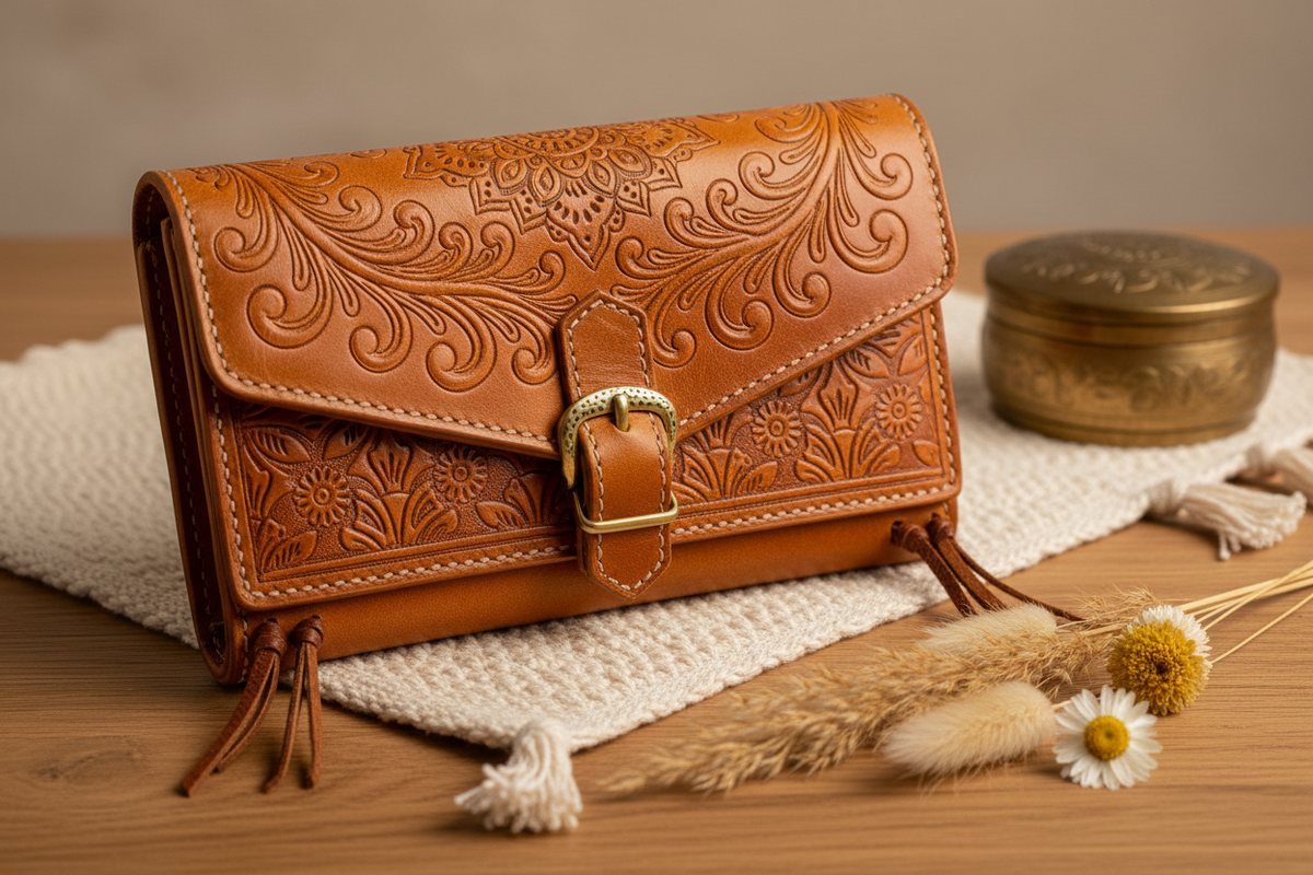 Luxurious Boho Leather Wallet that is Suitable for Gift
