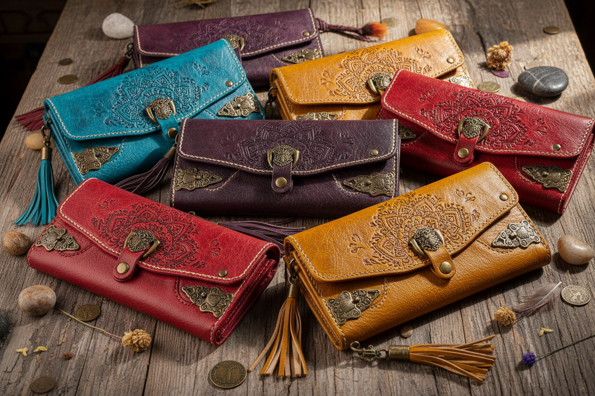 The Colorful Bohemian Leather Wallet for Men and Women